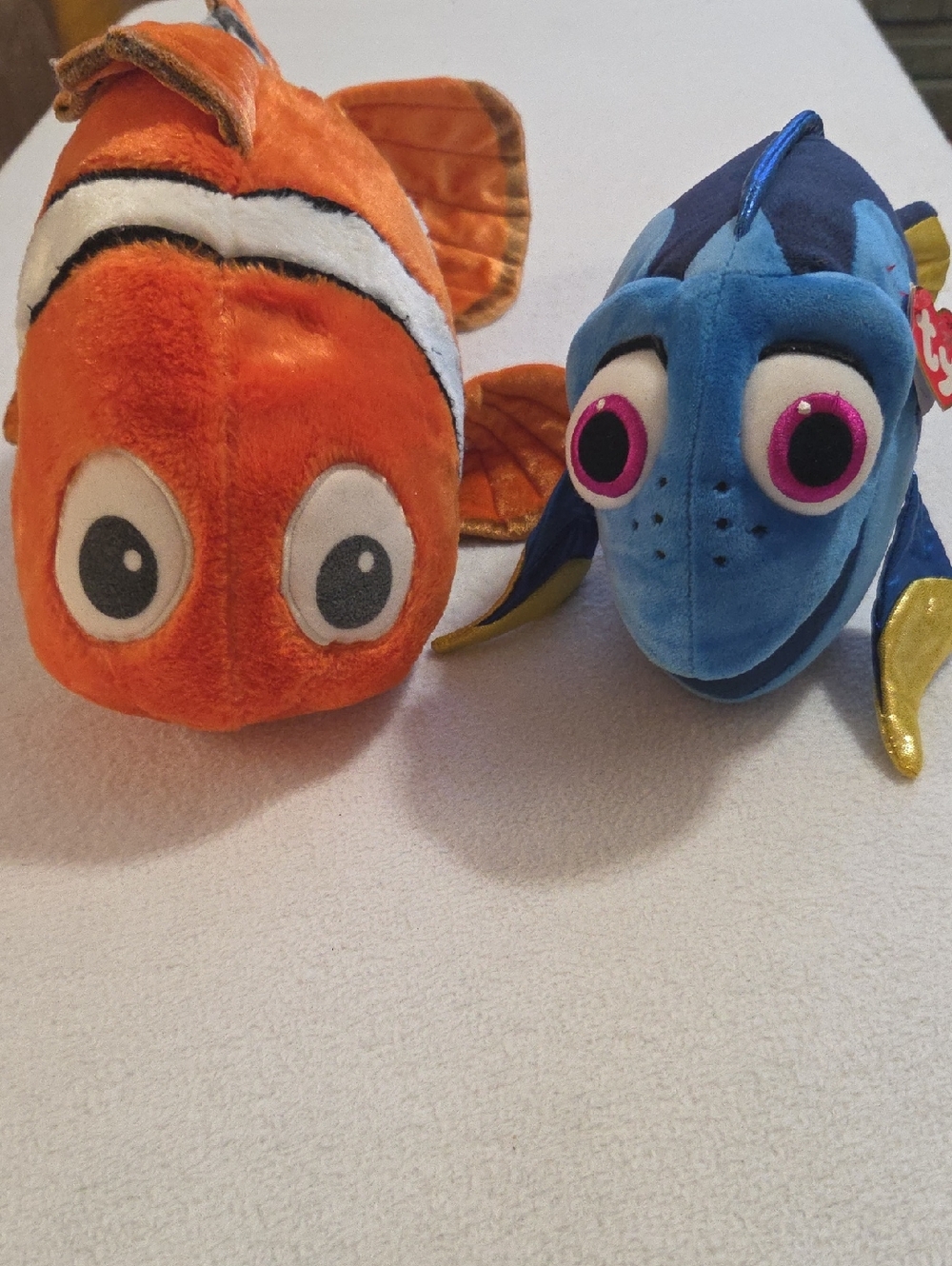 DISNEY SPARKLE TY BEANIE BABIES DORY STUFFED PLUSH TOY AND NEMO
